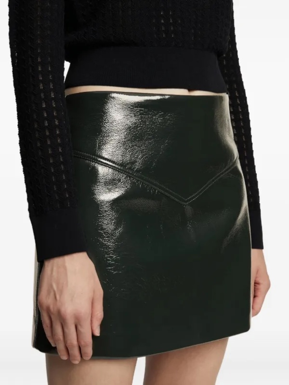 Proenza Schouler White Label Green Patent Mini Skirt